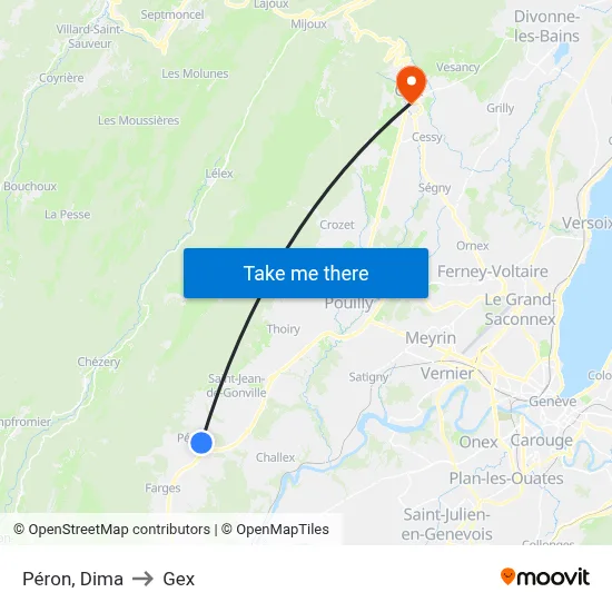 Péron, Dima to Gex map