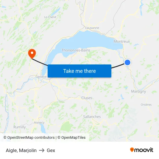 Aigle, Marjolin to Gex map