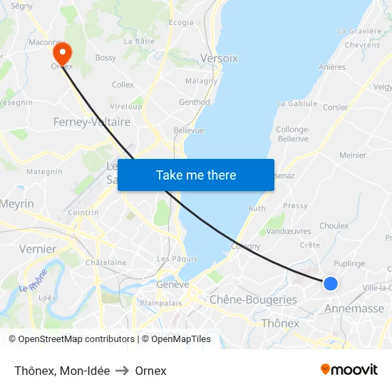 Thônex, Mon-Idée to Ornex map