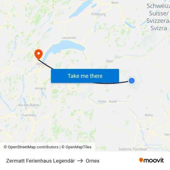 Zermatt Ferienhaus Legendär to Ornex map