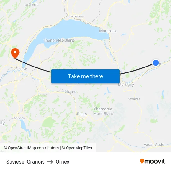 Savièse, Granois to Ornex map