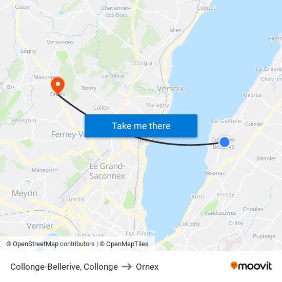 Collonge-Bellerive, Collonge to Ornex map