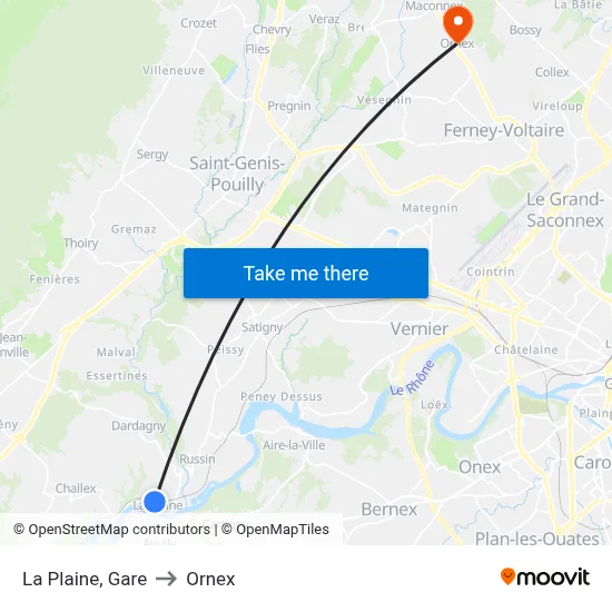 La Plaine, Gare to Ornex map
