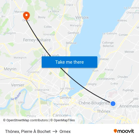 Thônex, Pierre À Bochet to Ornex map