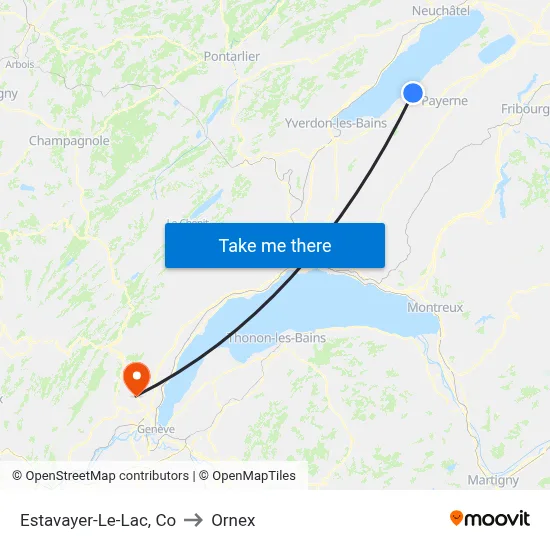 Estavayer-Le-Lac, Co to Ornex map