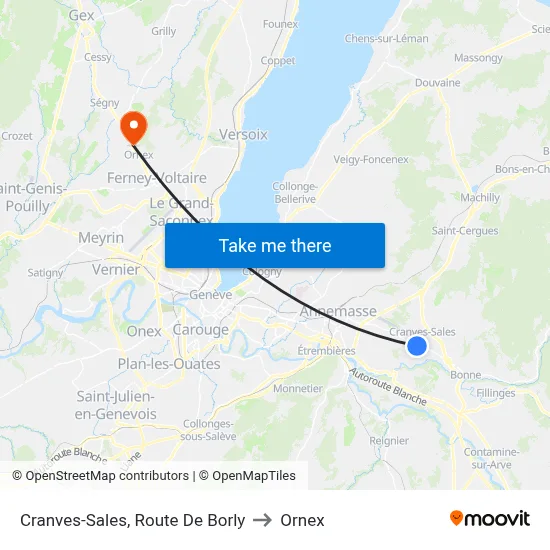 Cranves-Sales, Route De Borly to Ornex map