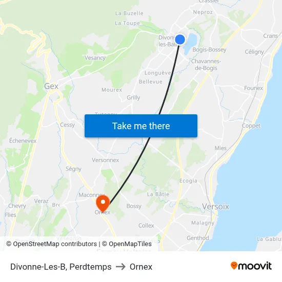 Divonne-Les-B, Perdtemps to Ornex map
