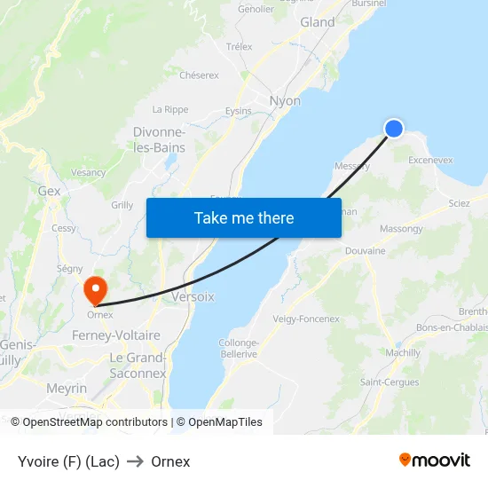 Yvoire (F) (Lac) to Ornex map