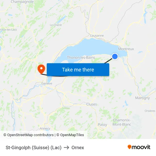 St-Gingolph (Suisse) (Lac) to Ornex map