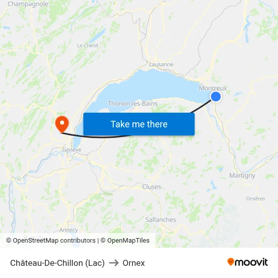 Château-De-Chillon (Lac) to Ornex map