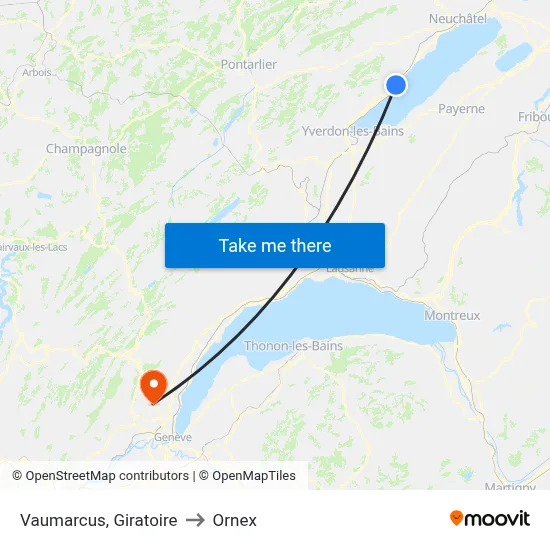 Vaumarcus, Giratoire to Ornex map