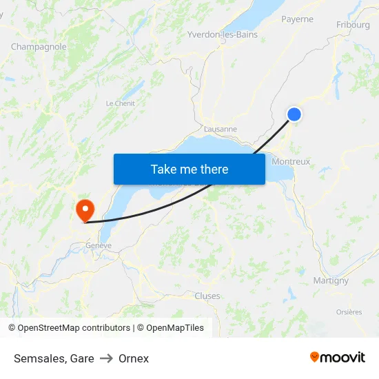 Semsales, Gare to Ornex map
