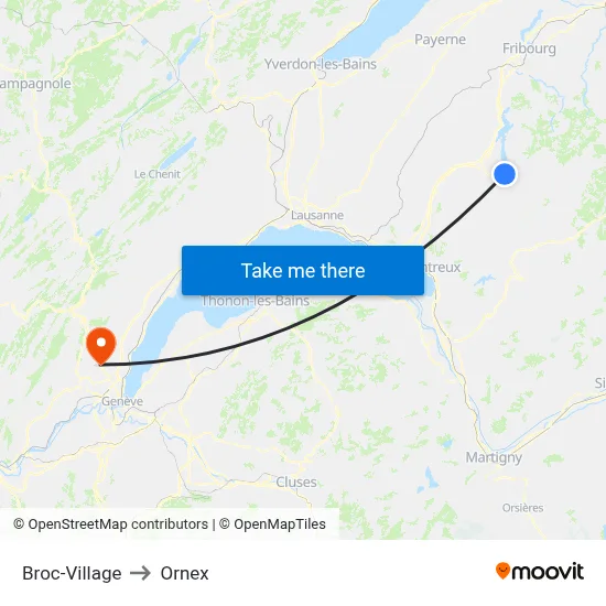 Broc-Village to Ornex map