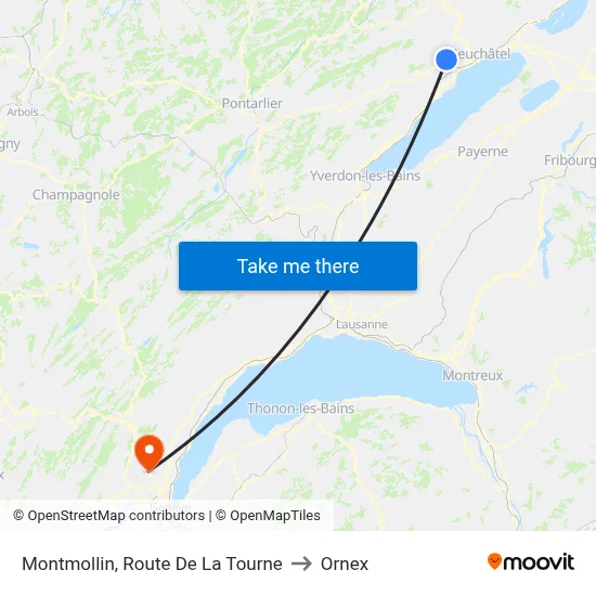 Montmollin, Route De La Tourne to Ornex map