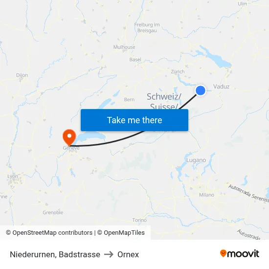 Niederurnen, Badstrasse to Ornex map