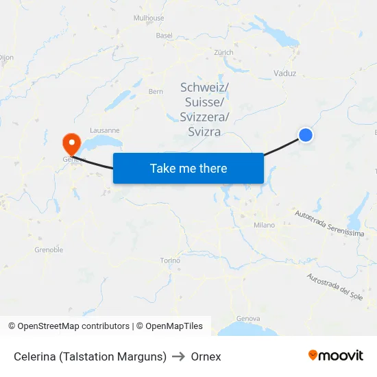 Celerina (Talstation Marguns) to Ornex map