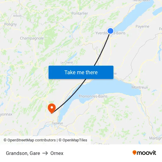 Grandson, Gare to Ornex map