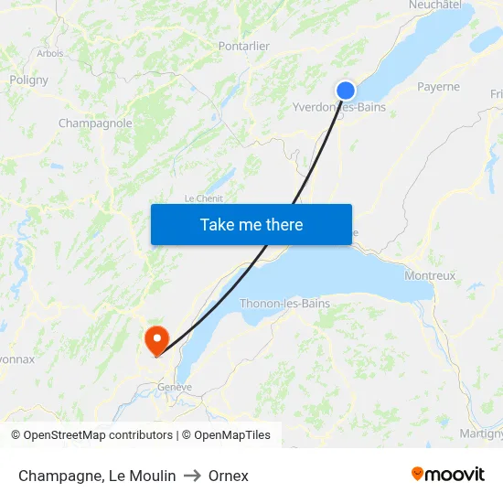 Champagne, Le Moulin to Ornex map