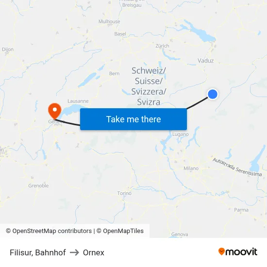 Filisur, Bahnhof to Ornex map