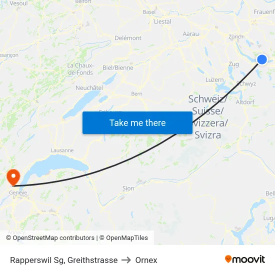 Rapperswil Sg, Greithstrasse to Ornex map
