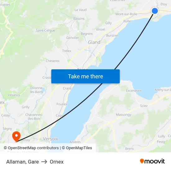 Allaman, Gare to Ornex map