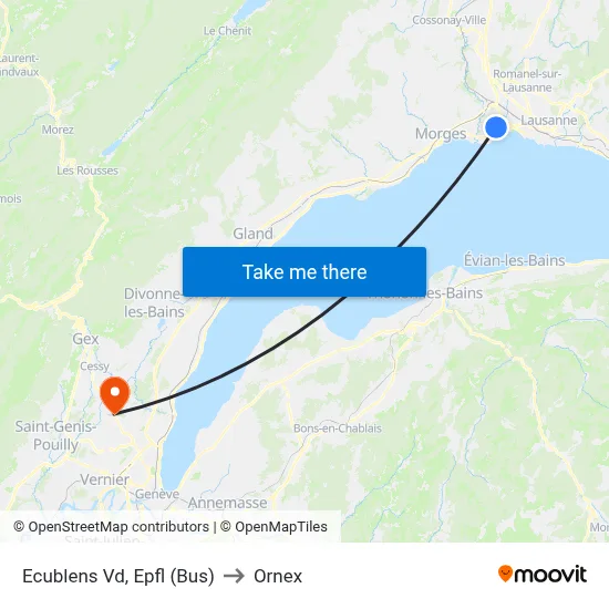 Ecublens Vd, Epfl (Bus) to Ornex map