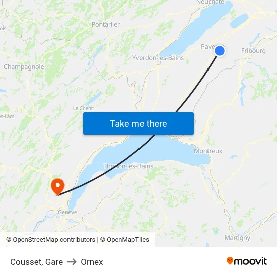 Cousset, Gare to Ornex map