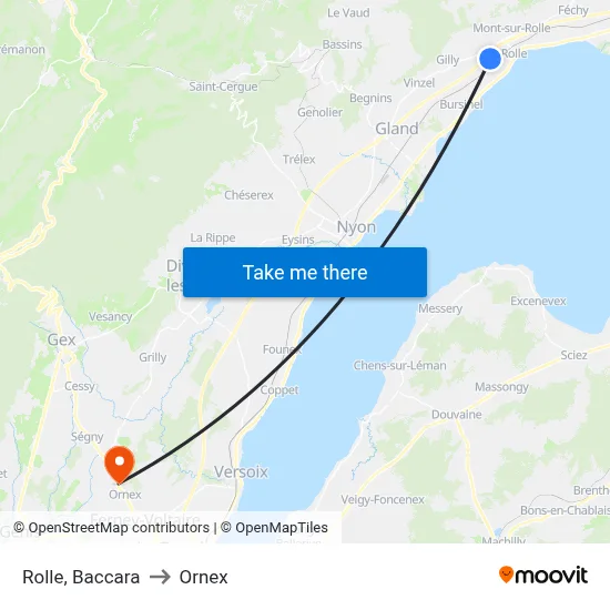 Rolle, Baccara to Ornex map