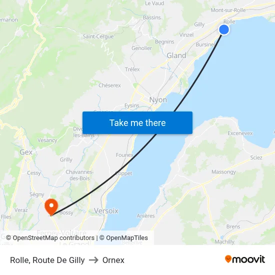 Rolle, Route De Gilly to Ornex map
