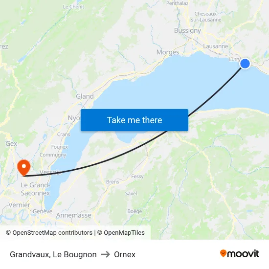 Grandvaux, Le Bougnon to Ornex map