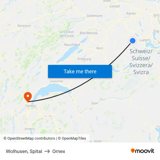 Wolhusen, Spital to Ornex map