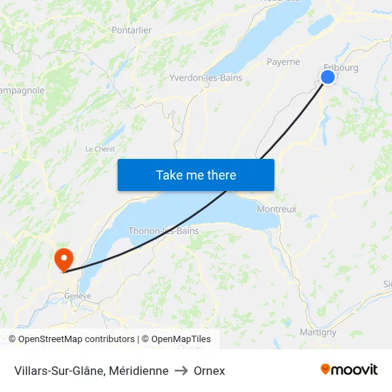 Villars-Sur-Glâne, Méridienne to Ornex map