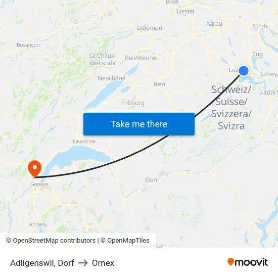 Adligenswil, Dorf to Ornex map