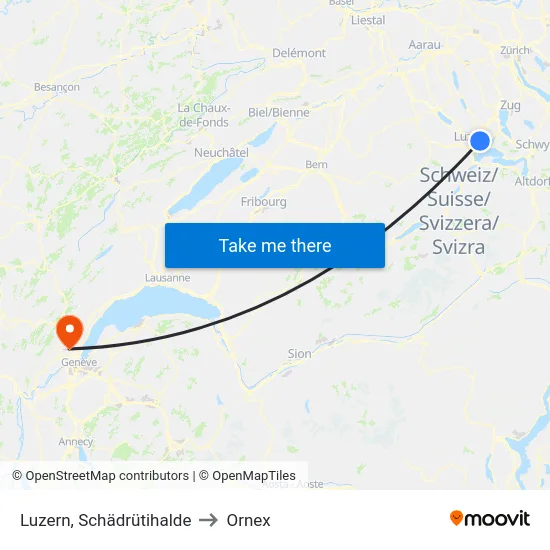 Luzern, Schädrütihalde to Ornex map