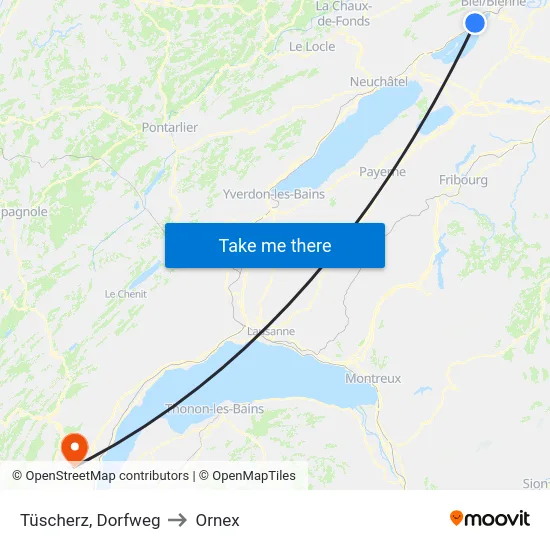 Tüscherz, Dorfweg to Ornex map