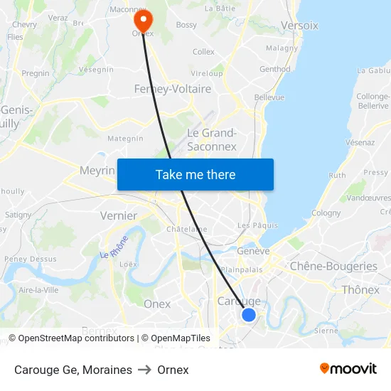 Carouge Ge, Moraines to Ornex map