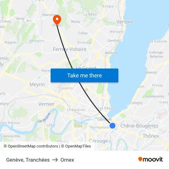 Genève, Tranchées to Ornex map