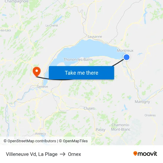 Villeneuve Vd, La Plage to Ornex map