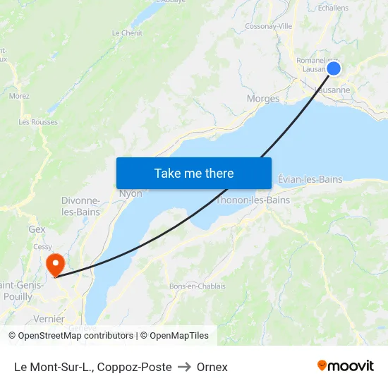 Le Mont-Sur-L., Coppoz-Poste to Ornex map