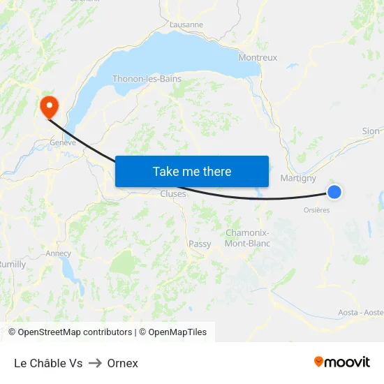 Le Châble Vs to Ornex map