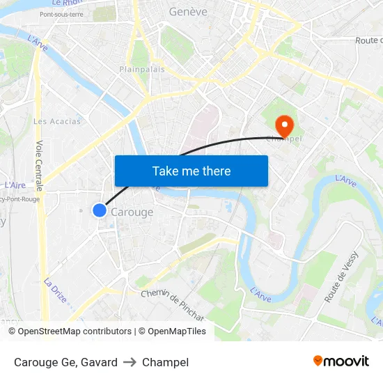 Carouge Ge, Gavard to Champel map