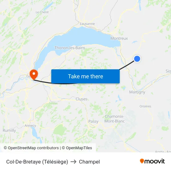 Col-De-Bretaye (Télésiège) to Champel map