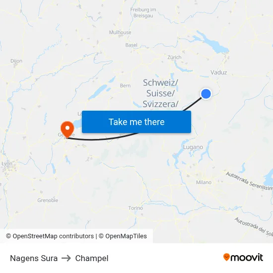Nagens Sura to Champel map