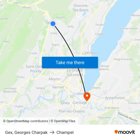 Gex, Georges Charpak to Champel map