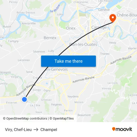 Viry, Chef-Lieu to Champel map