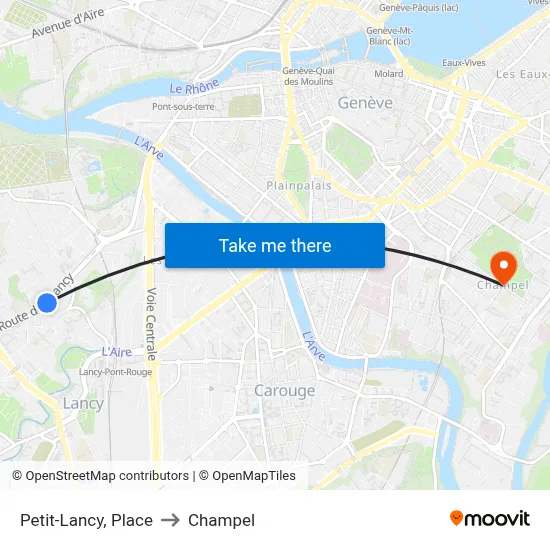 Petit-Lancy, Place to Champel map