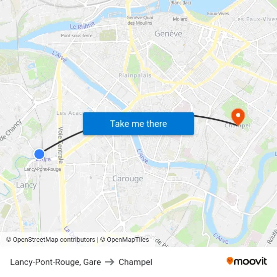 Lancy-Pont-Rouge, Gare to Champel map