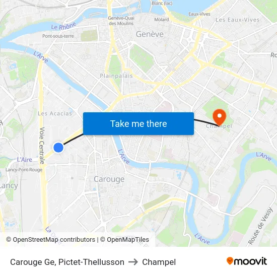 Carouge Ge, Pictet-Thellusson to Champel map