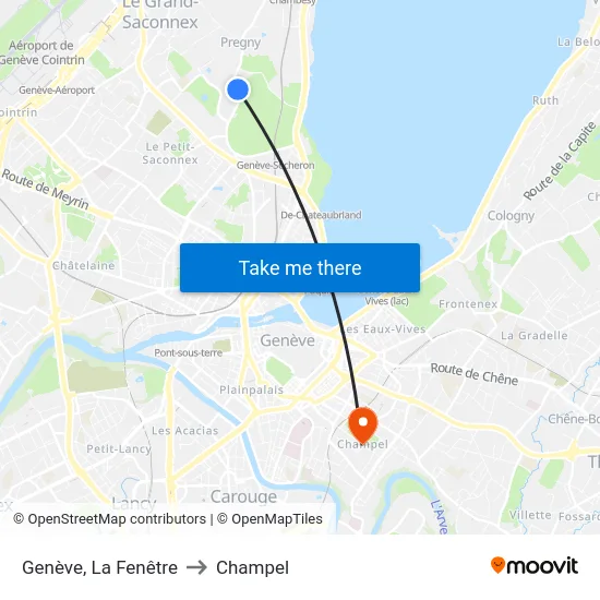 Genève, La Fenêtre to Champel map