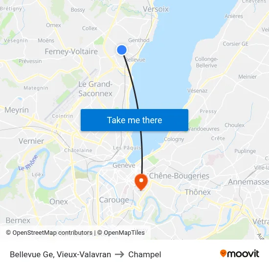 Bellevue Ge, Vieux-Valavran to Champel map